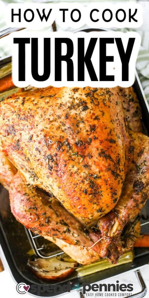 Defrost Turkey, Turkey In Electric Roaster, Cooking Knowledge, Turkey Cooking Times, Turkey Cooking, The Perfect Turkey, Turkey In Roaster, Thanksgiving Favorites, Herb Roasted Turkey