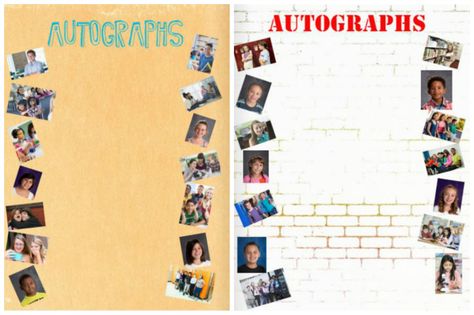 Ideas for The Most Creative Yearbook Pages - WeAreTeachers Autograph Ideas Unique, Yearbook Picture Ideas, Elementary Yearbook Ideas, Elementary Yearbook, Creative Yearbook Ideas, Yearbook Page Ideas, Yearbook Spread Ideas, Yearbook Design Layout, Autograph Ideas