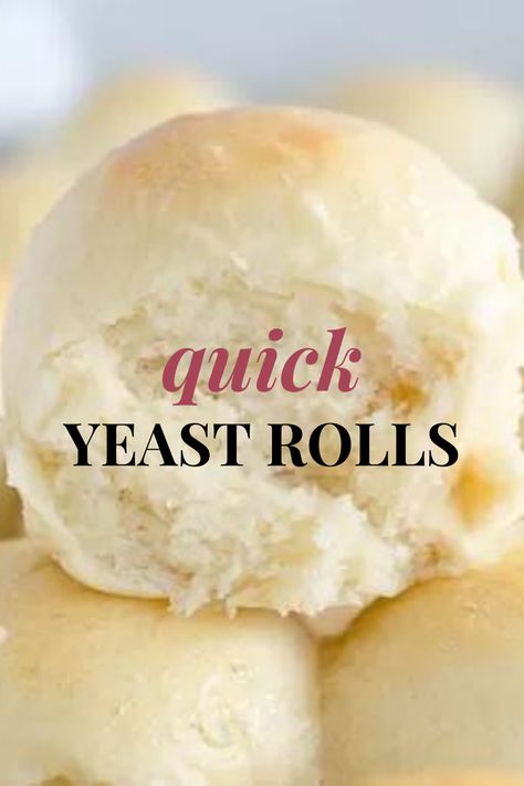 Quick Yeast Rolls Recipe, Honey Yeast Rolls, Quick Yeast Rolls, Easy Homemade Rolls, Easy Dinner Rolls, Yeast Dough Recipe, Quick Dinner Rolls, Yeast Bread Rolls, Easy Yeast Rolls