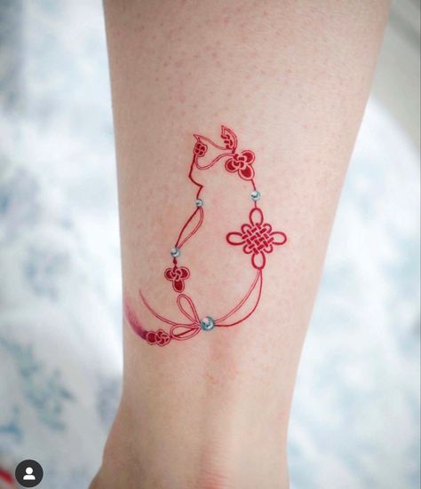 Chinese Knot Tassel Tattoo, Double Happiness Tattoo, Chinese Tassel Tattoo, Chinese Rabbit Tattoo, Mahjong Tattoo, Tassel Tattoo, Norigae Tattoo, Hmong Tattoo, Charm Tattoo