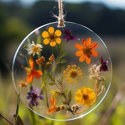 Suncatcher craft Suncatcher Tutorial, Paper Bouquet Diy, Flower Crafts For Kids, Dried Flower Crafts, Dried Flowers Crafts, Flower Crafts Kids, Suncatcher Diy, Diy Suncatchers, Pressed Flower Crafts