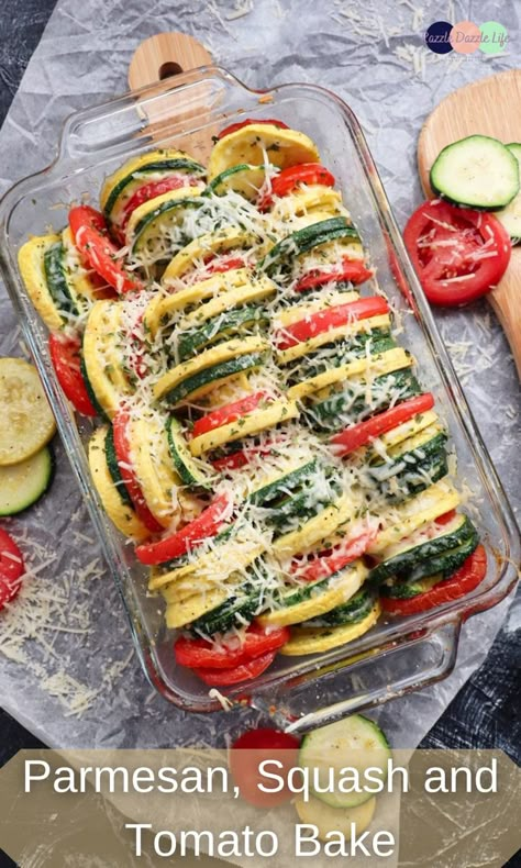 Baked Zucchini And Tomatoes, Air Fryer Zucchini And Tomatoes, Summer Vegetable Side Dishes Healthy, Zucchini Tomato Bake, Side Dish Healthy, Baked Tomato Recipes, Tomato Bake, Couple Recipes, Bread Zucchini