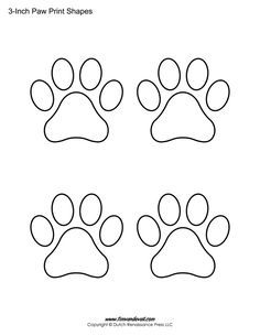 Printable paw print templates for all your animal-themed / pet-themed arts and crafts. Choose from many sizes of paw print shapes. PDF format. Paw Template, Paw Print Crafts, Paw Print Clip Art, Paw Print Decorations, Paw Print Background, Paw Print Art, Dog Template, Puppy Paw Prints, Printable Shapes