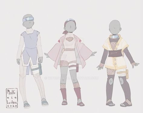 Art Outfits Drawing, Outfits Adoptable, Naruto Oc Outfit, Outfits Drawing Reference, Kunoichi Outfit, Naruto Clothing, Outfits Drawing, Ninja Outfit, Naruto Oc Characters