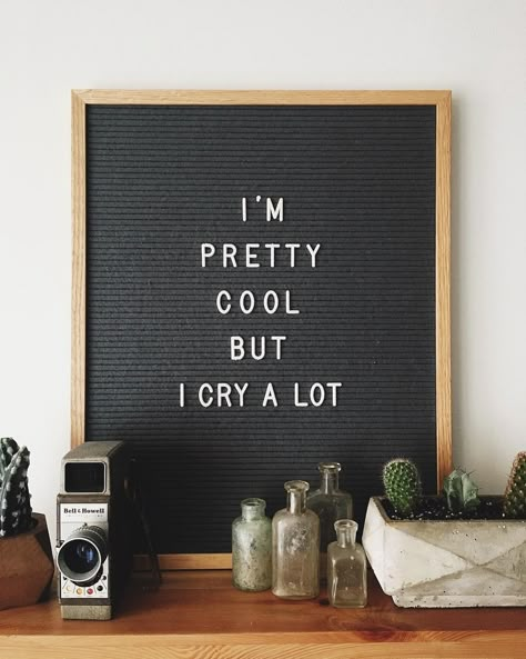 If my friendship came with a disclaimer. : @bsaz Letter Board Sayings, Felt Board Quotes, Letterboard Signs, Letterboard Ideas, I Cry A Lot, Board Sayings, Letterboard Quotes, Message Board Quotes, Letter Board Ideas