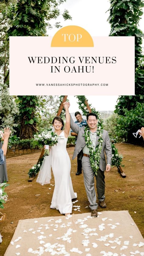 Getting Married in Hawaii? Check out today's blog to see my top wedding venues in Oahu! Small Hawaii Wedding, Hawaii Wedding Reception, Hawaii Garden, Hawaii Wedding Dress, Oahu Wedding Venues, Honeymoon In Hawaii, Married In Hawaii, Hawaii Wedding Venues, Weddings In Hawaii