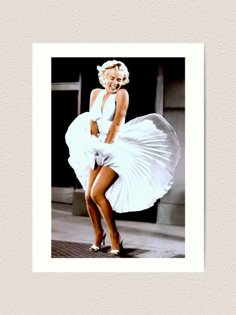 "MARILYN MONROE: Scene of her Skirt Blowing Up Print" Art Print by posterbobs | Redbubble Marilyn Monroe Room, Marilyn Monroe Decor, Marilyn Monroe Dress, Monroe Dress, Classic Advertising, Marilyn Monroe Fashion, Glamour Photo, Marilyn Monroe Photos, Norma Jean