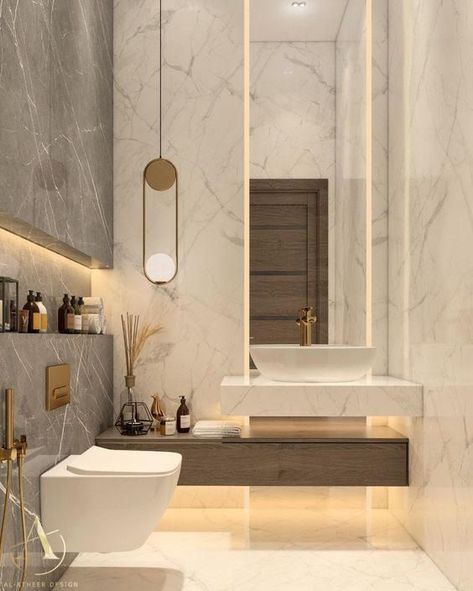 تصميم دورة مياه, Bathroom With Marble, Bathroom Interior Design Luxury, Toilette Design, Luxury Toilet, Bathroom Inspiration Modern, Bathroom Decor Luxury, Washroom Design, Bathroom Design Inspiration