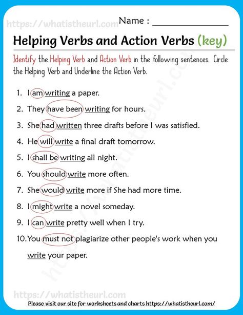 The worksheet is designed for Grade 3 students.  It contains 10 questions.  An answer key page is included. (Please check PDF for the answers)Please download the PDF Helping Verbs and Action Verbs – Exercise 2 Helping Verbs Worksheet, Action Verbs Worksheet, Worksheet For Class 2, Spoken English Course, Verbs Worksheet, Linking Verbs, Helping Verbs, Worksheets For Grade 3, Verb Worksheets