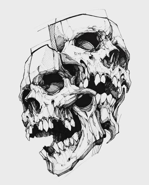 Skull Art Drawing, Skulls Drawing, Sketch Tattoo Design, Dark Art Tattoo, Skull Tattoo Design, Skull Artwork, Tattoo Sketch, Tattoo Art Drawings, Dark Art Drawings