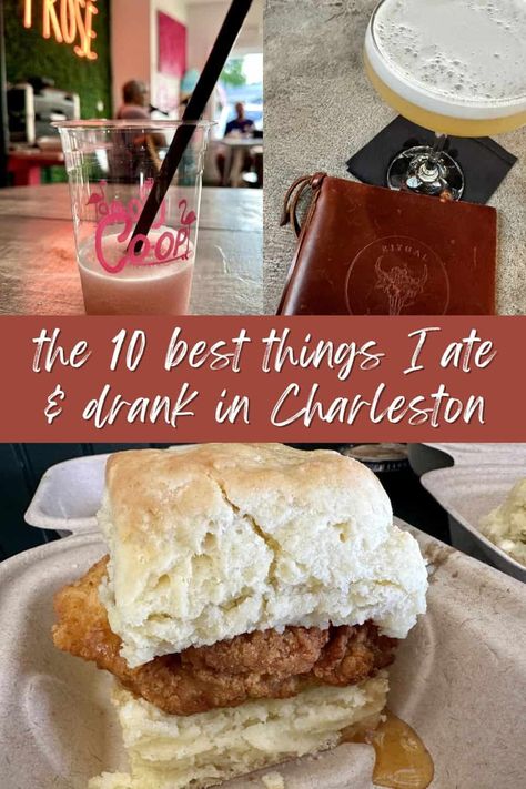 Charleston Food Diary: The 10 Best Things I Ate & Drank There | There's no question that Charleston is a foodie city! Here are the 10 best dishes, coffees, and cocktails I sampled in South Carolina's jewel of a city. Best coffee in Charleston, best cocktail in Charleston, what to eat in Charleston. #charleston #foodietravel Dinner Charleston Sc, Where To Eat Charleston Sc, Charleston Food Restaurants, Charleston In December, Charleston Sc Food, Charleston South Carolina Restaurants, South Carolina Food, Charleston Sc Restaurants, Winter Travel Ideas