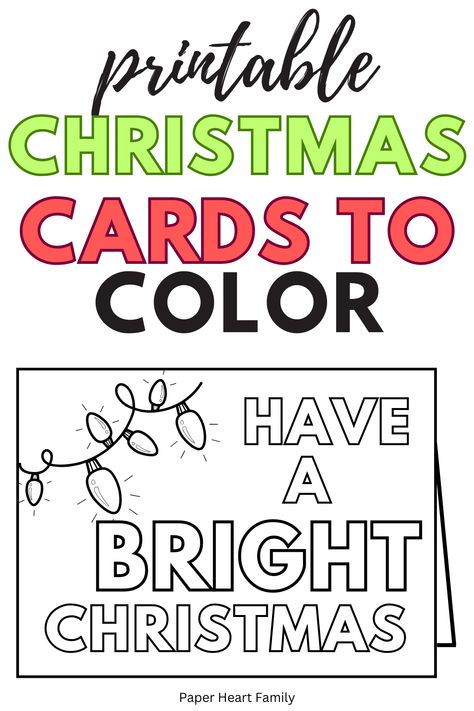 7 Festive Printable Christmas Cards To Color For Kids Christmas Card For Preschoolers To Make, Kid Christmas Cards Diy, Preschool Christmas Cards To Make, Christmas Card Coloring Pages, Holiday Cards For Kids To Make, Simple Cricut Christmas Cards, Folding Christmas Cards, Christmas Cards Coloring Free Printable, Christmas Card Ideas For Preschoolers