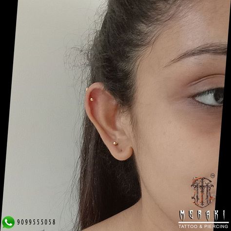 Helix & upper lobe piercing #painless #safe #sterile #easy #quickprocess #bodypiercing #helix #upperlobepiercing #upperlobe #earpiercing #earpiercer #bodypiercer #piercer #piercersofinstagram #helixpiercing #merakitattooindia #ahmedabad_instagram #ahmedabad #Gujarat #india visit studio for painless & safe body piercing contact us call/whatsapp : 9099555058 Upper Ear Piercing, Upper Lobe Piercing, Upper Lobe, Lobe Piercing, Helix Piercing, Face Images, Bridal Gold Jewellery, Call Whatsapp, Ahmedabad