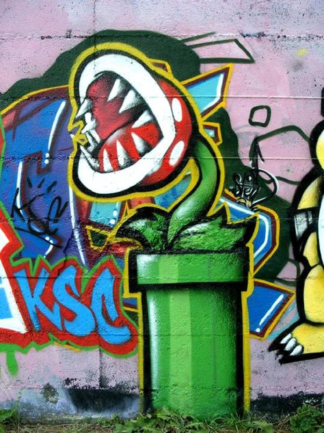 Random Graffiti Super Mario Piranha Plant, Mario Piranha Plant, Piranha Plant, Graffiti Street Art, Graffiti Artwork, Graffiti Style Art, Graffiti Murals, Graffiti Characters, Graffiti Wall Art