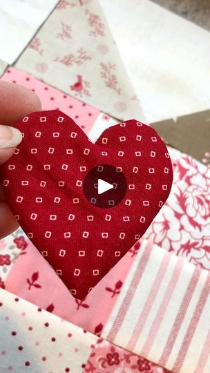 8.8K views · 1.3K reactions | This is one of my favorite ways to create a turned edge for appliqué. ❤️ (I think it’s called a faced technique.) I’m using a lightweight nonwoven fusible interfacing. My favorite one is Quilter’s Select Cutaway. It’s very sheer but strong and doesn’t tear easily. You can also use Pellon 907F which is similar. These hearts are about 2.5” and my favorite part is turning them right side out using a wide straw and a ballpoint bodkin. Once the hearts are made, you can fuse them onto your project and then appliqué by hand or machine. See my previous post for my free Vintage Heart quilt block pattern or see the link in my profile. 😍 #facedappliqué #turnededgeapplique #appliquequilting #applique #heartapplique #quiltersselectcutaway #quiltersselect #handappliqu Heart Applique Quilt Patterns Free, How To Make A Heart Quilt Block, Heart Quilts Applique, Hand Sewing Quilt Blocks, Fabric Embellishment Ideas, Applique Heart Quilt, Sewing Hearts Ideas, Quilt Heart Pattern, Sewing A Heart