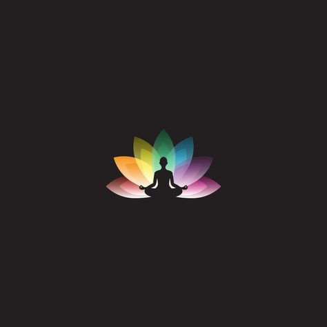 Vector logo of meditating person with colorful lotus flower. Chakra Logo, Meditation Logo, Independence Day Art, Lotus Flower Logo, Lotus Logo, Yoga Logo, Lord Shiva Statue, Shiva Statue, Art Competitions