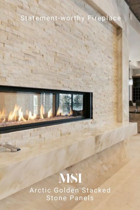 Ledger Stone Fireplace, Stone Tile Fireplace, House Backyard Ideas, Stone Fireplace Wall, Stacked Stone Panels, Fireplace Facing, Stacked Stone Walls, Stacked Stone Fireplaces, Stone Accent Walls