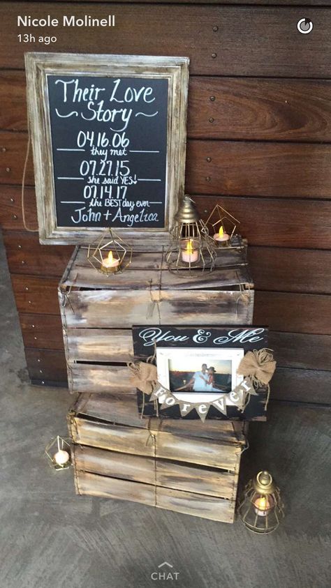 Engagement Party Rustic Theme, Rustic Theme Engagement Party, Farm Style Engagement Party, Outside Engagement Party Decorations, Rustic Engagement Party Decorations, Rustic Anniversary Party Ideas, Fall Engagement Party Ideas Backyard, Country Themed Engagement Party, Backyard Anniversary Party Ideas