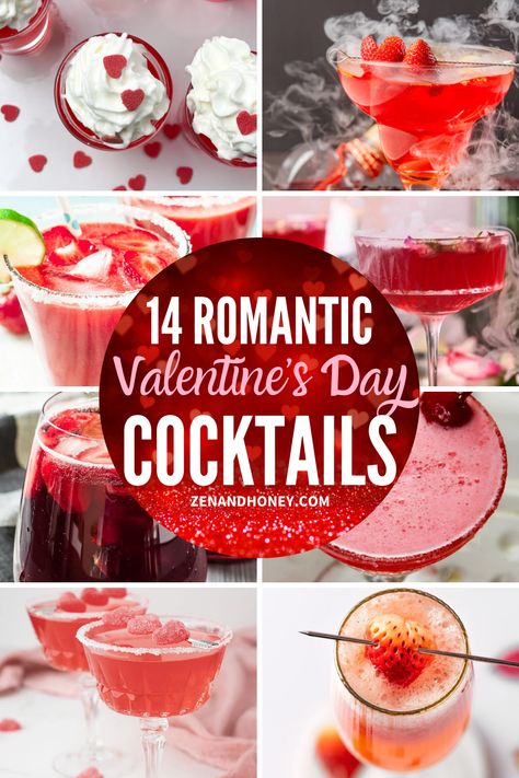 Valentine’s Day Cocktails – Celebrate the love this Valentine’s Day with these 14 romantic and lovely Valentine’s Day drinks! Some seriously pretty and delicious lover’s day cocktail recipes to serve at any special party. Valentine's drinks, Valentine's cocktails. Valentine Day Cocktail, Valentine Day Cocktails Drink Recipes, February Cocktails Drinks, Anniversary Drinks Cocktails, Tequila Valentine Drink, Valentines Martini Drink Recipes, Valentines Batch Cocktail, Valentines Day Cocktails Easy, Valentine’s Day Drinks Alcohol