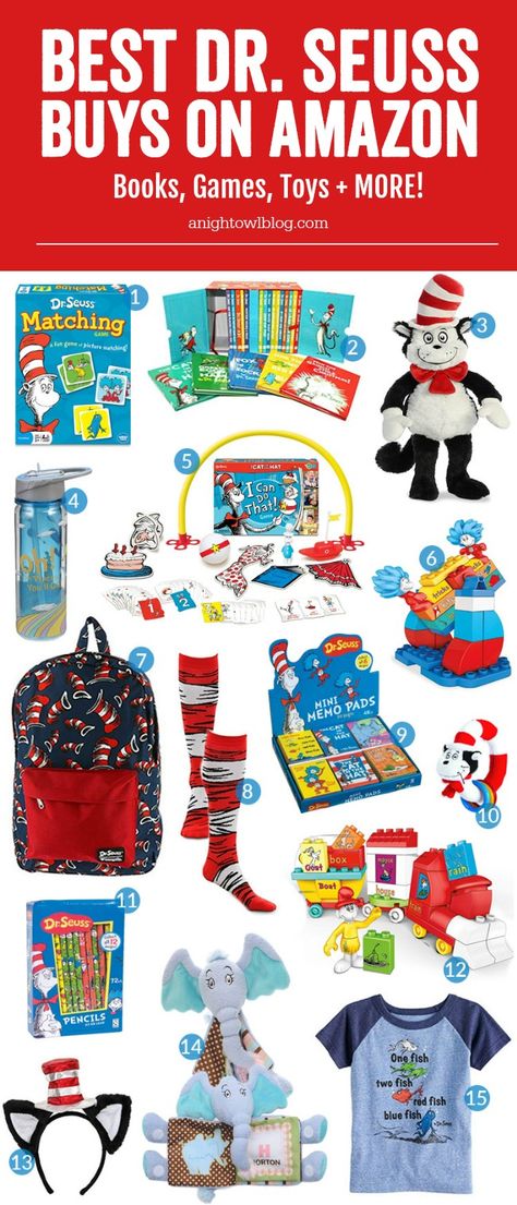 A collection of fun Dr. Seuss games, toys and books for Read Across America and Dr. Seuss celebrations. Dr Seuss Games, Dr Seuss Teacher, Dr Seuss Gifts, Daycare Curriculum, Seuss Crafts, Dr Seuss Week, Read Across America, Boy Fishing, Wine Bottle Diy