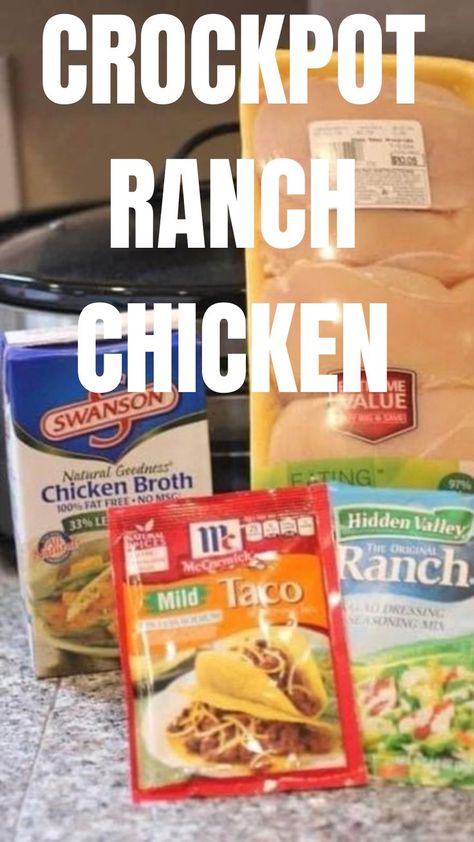 Crockpot Ranch Chicken Tacos, Crockpot Ranch Chicken, Crockpot Chicken Tacos Recipes, Ranch Chicken Crockpot, Salsa Chicken Crockpot, Chicken Ranch Tacos, Shred Chicken, Shredded Chicken Crockpot, Alfredo Recipes