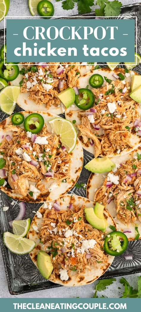 Slow Cooker Cuban Chicken, Crockpot Chicken Recipes Tacos, Crock Pot Chicken For Nachos, Gluten Free Chicken Tacos Crock Pot, Crockpot Recipes Trader Joes, Cleanfoodcrush Crockpot Recipes, Crockpot Chicken Taco Bowls, 5 Hour Crockpot Meals, Southwest Chicken Tacos Crockpot