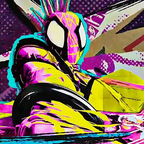 Hobie Brown Spider Punk Spiderverse, Spider 42, Spiderverse Widgets, Spiderverse Pfp, Hobie Brown Spider Punk, Spider Man Atsv, Spiderman Across The Spiderverse, Spiderman Across The Spider Verse, Spiderverse Spiderman