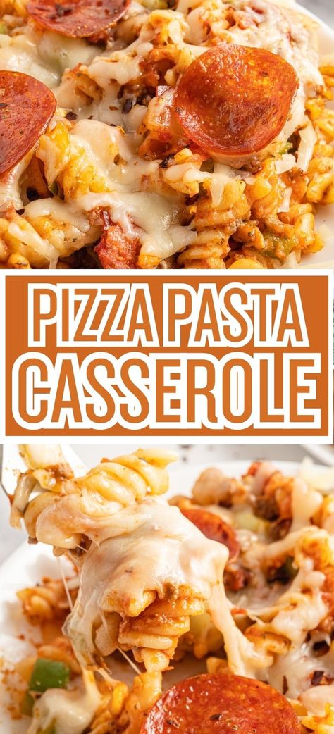 Pizza Pasta Casserole features all of the pizza flavors you love but in a delicious cheesy casserole. An easy dinner idea where everything bakes in one pan. Taco Sandwich, Pizza Pasta Casserole, Chicken Pasta Casserole, Chicken Pesto Recipes, American Foods, Easy Pasta Dinner, Creamy Chicken Pasta, Fast Dinner Recipes, Cheesy Casserole