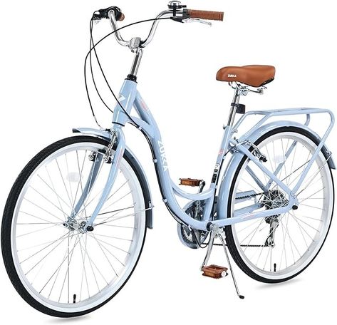 Amazon.com : Womens Beach Cruiser Bike 26 Inch Bicycles for Women Adjustable Seat Bike, 7 Speed Commute Bike for Women Adults, Complete Cruiser Bikes Womens Bicycle (Blue) : Sports & Outdoors Ladies Bicycle, Bike For Women, Ladies Bike, Rear Bike Rack, Beach Cruiser Bike, Bike Leathers, Bike Aesthetic, Comfort Bike, Commuter Bicycle