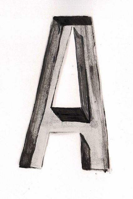 "A" by Jeff Rogers ★ Illustrated Type, Paint Letters, Inspiration Typographie, Lettering Letters, Graphic Design Collection, Alphabet A, The Letter A, Just My Type, Types Of Lettering