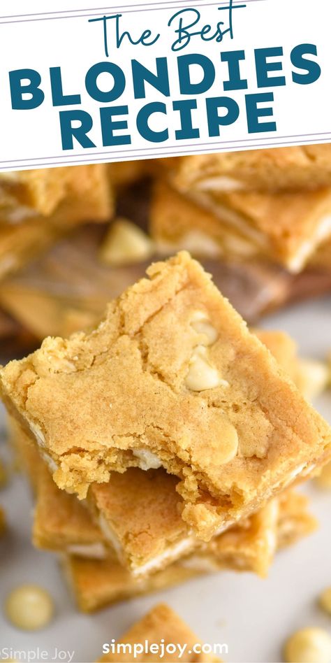 Sheet Pan Blondies Recipe, Best Blondies Recipe Blonde Brownies, Blondies Recipe Easy Cake Mixes, Blond Brownies Recipe Easy, Blondie Cookie Bars, Blonde Brownies Recipe Easy, Snickerdoodle Blondie Bars, Blondie Bars Recipe, Blondes Recipe