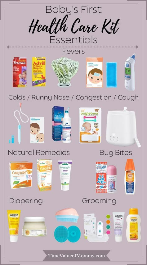 Little kids get sick ALL THE TIME. Stock your nursery by preparing your baby's first health care kit with these baby essentials. You want to be prepared for those scary nights where your little one spikes a high fever, or has a runny nose that doesn't seem to go away. Are you looking for mosquito bite relief for babies, or ways to prevent cradle cap? Click into the post to learn more about how to measure fevers, remedies and what to do for newborns, infants and toddlers when they're ill. Baby Medicine Kit, Medicine Cabinet Must Haves, Sick Baby Remedies, Mosquito Bite Relief, Sick All The Time, Sick Day Essentials, Second Time Mom, Time Value, Baby Remedies