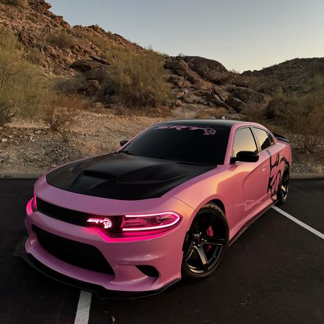 FAST BARBIE | Sunset Mountain View 🩷 #sunset #az #phoenix #southmountain #barbie #pink #hellcat #charger #explorepage #cars #fyp #dodge #mopar #wrap | Instagram Pink Hellcat Charger, Pink Hellcat, Pink Camaro, Hellcat Charger, View Sunset, Dodge Muscle Cars, Fast Sports Cars, Pimped Out Cars, Dream Cars Jeep