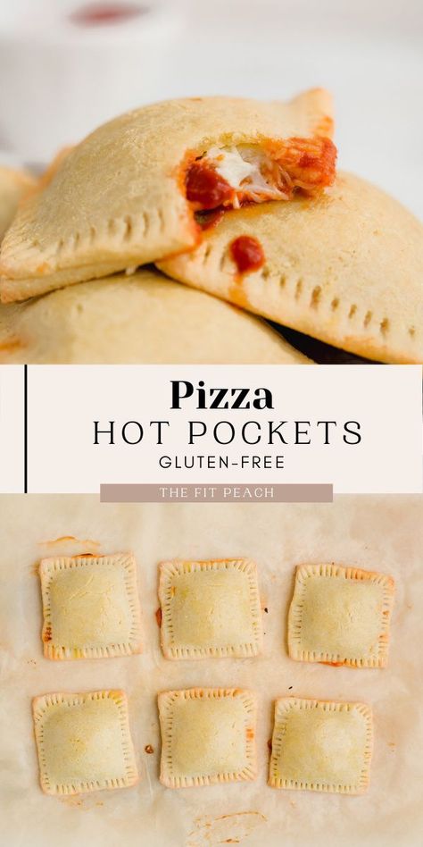 With a golden brown gluten-free crust filled with melted cheese and pepperoni, these homemade hot pockets are hard to pass up! The teenager fan favorite just got an adult-style upgrade with fresh wholesome ingredients. Whether it's game day, a date night in, or a BBQ out bak, theses gluten-free pizza pockets will be a hit! Gluten Free Hot Pockets, Pizza Hot Pockets, Homemade Hot Pockets, Pizza Hot, Pizza Pockets, Gluten Free Crust, Gluten Free Lunch, Hot Pockets, Special Diet