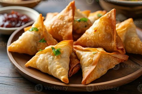 samosa in the kitchen table Food Photography AI Generated Samosa Hd Images, Samosa Photography, Table Food Photography, Photography Horizontal, Floating Breakfast, Indian Food Photography, Lebanese Food, Table Food, Food Street