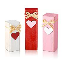 Check this out! Wood Presents, Valentine Wood Crafts, Centerpieces For Tables, Valentine Centerpieces, Heart Blocks, Diy Valentines Decorations, Wooden Cubes, Wedding Party Supplies, Xmas Party