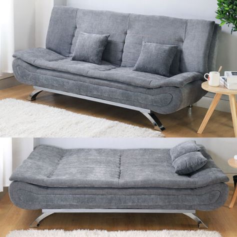 Find many great new & used options and get the best deals for Grey Fabric Sofa Bed 3 Seater Couch Settee Recliner Kids Double Sleeper Sofa Bed at the best online prices at eBay! Free delivery for many products! Sofa Bed Guest Room, Small Bedroom Office, Bed Recliner, Chair Sleeper, 3 Seater Couch, Upholstered Sofa Bed, Settee Couch, Campervan Ideas, Sleeper Couch