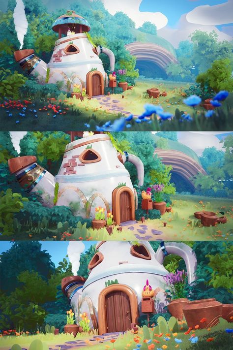 ⭐⭐⭐⭐⭐ Very Professional and perceptive. Highly endorse Alice Le Coguic - "Teapot House" 3d architectural model Cute Environment Concept Art, 3d Cartoon Environment, Zelda Environment Concept Art, Stylized 3d Environment Art, 3d Concept Art Environment, Cute Environment Art, Ghibli Illustration Art, Stylised 3d Environment, Cute 3d Environment