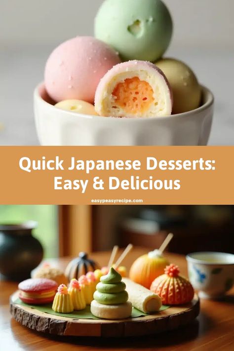 Assorted colorful Japanese desserts, including mochi and decorative sweets, displayed in a bowl and on a wooden platter. Chinese Food Recipes Dessert, Japanese Peach Dessert, Vegan Asian Dessert Recipes, Japanese Desserts Easy, Easy Chinese Dessert Recipes, Japanese Candy Recipe, Easy Asian Dessert Recipes, Easy Asian Desserts, Easy Japanese Dessert