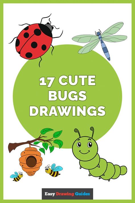 Insects Drawing Easy, Easy Bugs To Draw, Easy Insect Drawings, How To Draw Bugs Step By Step, How To Draw Insects Step By Step, Cartoon Bugs Drawing, How To Draw A Ladybug, How To Draw Ladybug, Easy Bug Drawing