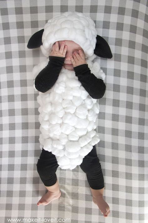 Make a Baby Lamb Costume.....a simple tutorial!! | Make It and Love It Baby Lamb Costume, Sheep Costume, Perlengkapan Bayi Diy, Diy Baby Costumes, Lamb Costume, Sheep Costumes, Baby Kostüm, Personal Gifts