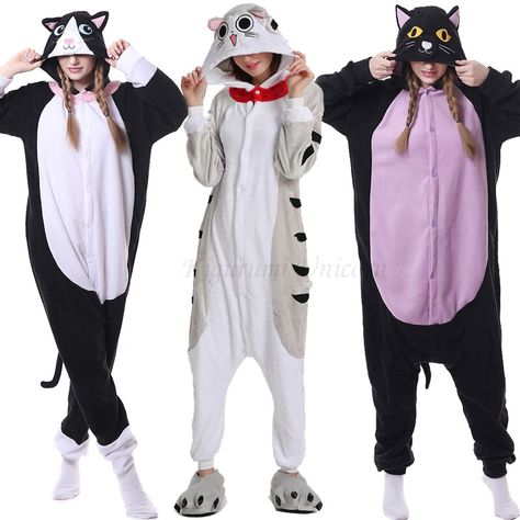 Onesie Women, Cat Jumpsuit, Cat Onesie, Face Details, Cat Slippers, Animal Slippers, Bear Costume, Adult Pajamas, Pajama Suit