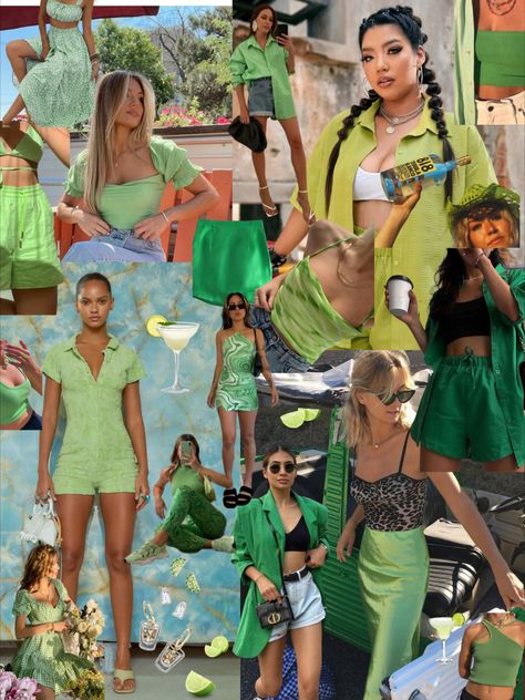 Drink Themed Party, Margarita Bach Party, Brunch Outfit Themes, Margarita Bachelorette Party Outfits, Margarita Party Outfit, Bachelorette Party Green Theme, Lime Green Bachelorette Party, Dark Green Bachelorette Party, Green Bachelorette Outfits