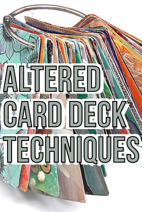 Altered card deck techniques. Learn how to make mixed media altered playing cards with different collage and crafting techniques Cool Playing Card Decks, Playing Card Upcycle, Diy Playing Cards Crafts, How To Alter Playing Cards, Altered Playing Cards Tutorial, Crafts With A Deck Of Cards, Playing Cards Craft Ideas, Altered Cards Ideas, How To Make Playing Cards