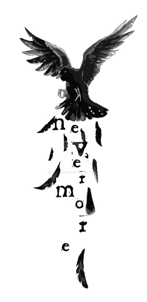 Never More Raven, Nevermore Tattoo Ideas, Quoth The Raven Nevermore Tattoo, Tell Tale Heart Tattoo, Dark Female Tattoos, Nevermore Tattoo, The Crow Tattoo, Edgar Allen Poe Tattoo, Edgar Allen Poe Art