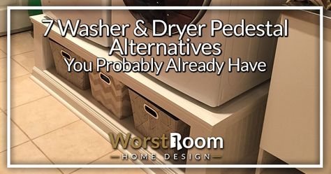 Build Washer And Dryer Platform, Washer Dryer Pedestal, Laundry Pedestal Ideas, Washing Machine Pedestal, Laundry Room Pedestal, Washer Pedestal, Washer And Dryer Stand, Washer And Dryer Pedestal, Laundry Pedestal