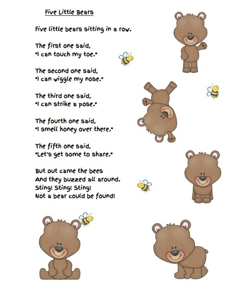 Grade ONEderful: Bear poem Teddy Bear Turn Around Song, Bear Theme Preschool, Bear Crafts Preschool, Bears Preschool, Bear Songs, Brown Bear Brown Bear, Teddy Bear Day, Kindergarten Songs, Classroom Songs