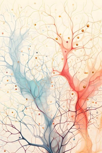 Premium Photo | Abstract Neural Network Illustration in Pastel Tones Graphical Abstract Science, Neuron Illustration, Networking Aesthetic, Network Illustration, Abstract Science, Neural Connections, Neural Network, Logo Psd, Image Icon