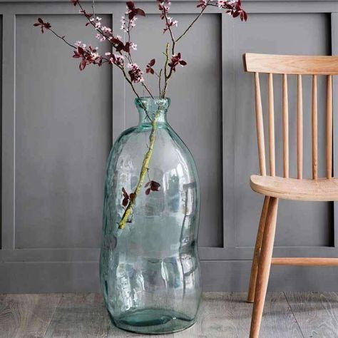 Recycled Clear Tall Bubble Glass Vase – Duck Barn Interiors Large Floor Vase Filler Ideas, Floor Vase Filler Ideas, Clear Vase Filler Ideas, Tall Floor Vase Decor, Floor Vase Ideas, Clear Vase Decor Ideas, Tall Floor Vase Ideas, Planter Hacks, Glass Vase Filler Ideas