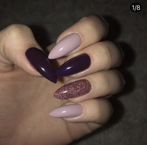 Purple Nail Design, Two Tone Nails, Spring Nail Art Designs, Inspiration Nails, Purple Nail Designs, Purple Nail, Wedding Nails For Bride, S Nails, Thanksgiving Nails